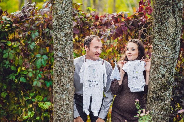 A pregnant young woman and her husband