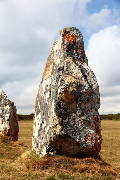 Photo prehistoric menhirs in french territory