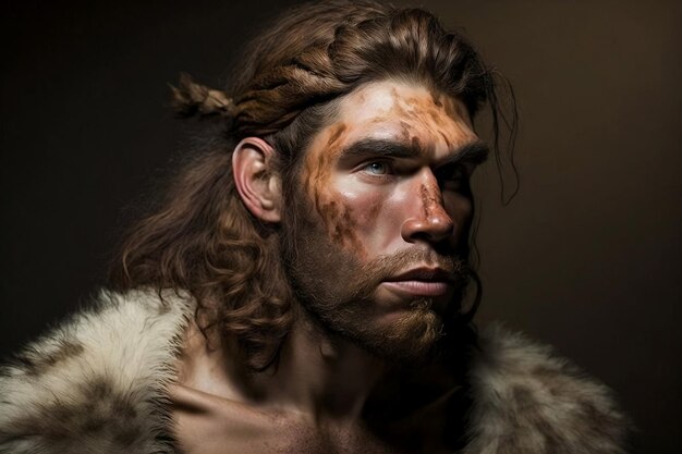 Photo prehistoric neanderthal caveman