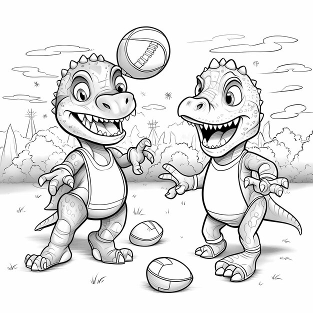 Prehistoric Playtime Adorable Dinos in Action Coloring Book with Crisp Black