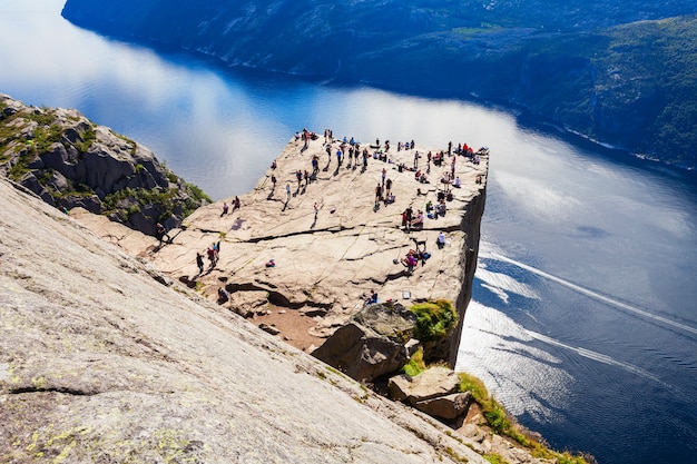 Preikestolen of Prekestolen of Pulpit Rock luchtfoto, Noorwegen