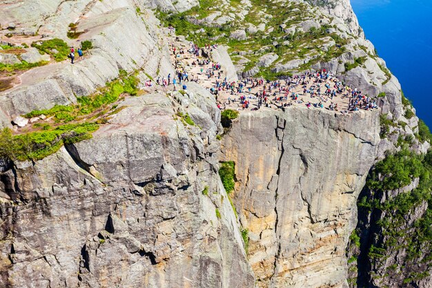 Preikestolen of Prekestolen of Pulpit Rock luchtfoto, Noorwegen