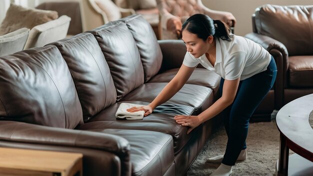 Photo preliminary cleaning of furniture before dry cleaning