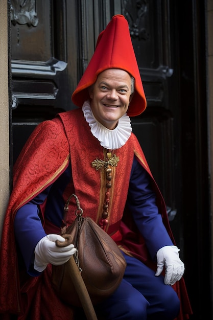 Premier Rutte als Sinterklaas en Geert Wilders als Black Pete