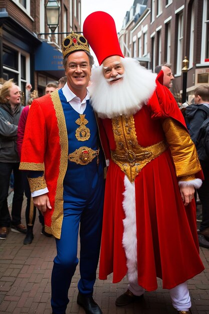 Premier Rutte als Sinterklaas en Geert Wilders als Black Pete