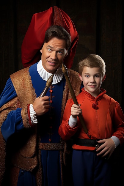 Foto premier rutte als sinterklaas en geert wilders als black pete