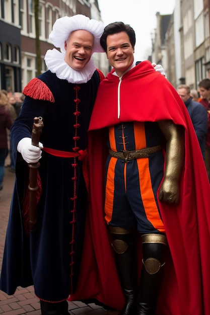 Premier Rutte als Sinterklaas en Geert Wilders als Black Pete