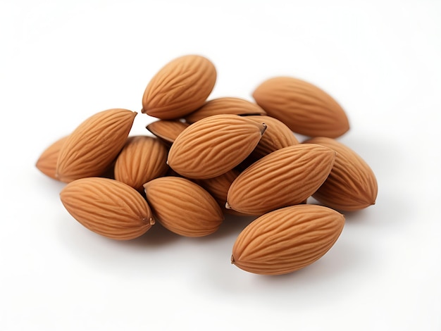 Premium Almonds Isolated on White Background