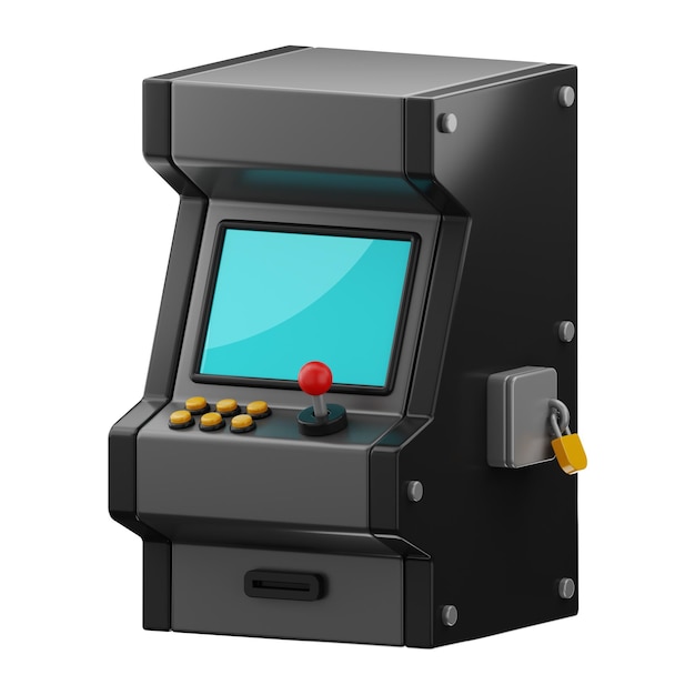 Premium arcade game console icon 3d rendering on isolated background