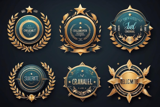 Photo premium badge templates collection highquality insignia designs