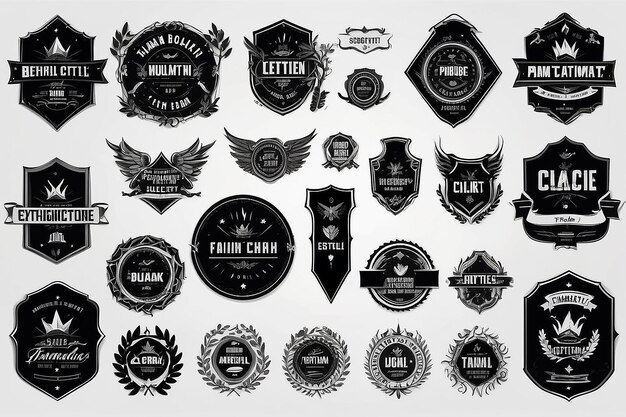 Photo premium badge templates collection highquality insignia designs