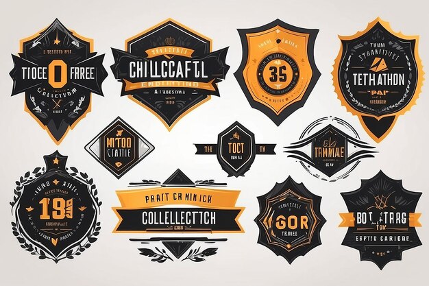 Foto premium badge templates collection kwaliteit insignia ontwerpen