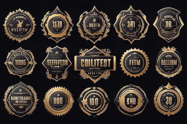 Foto collezione di modelli di badge premium disegni di insigni di qualità
