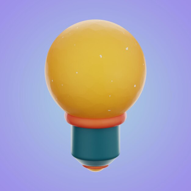 Premium bulb light icon 3d rendering on isolated background