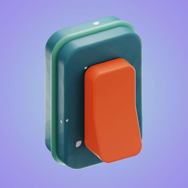 Premium button icon 3d rendering on isolated background