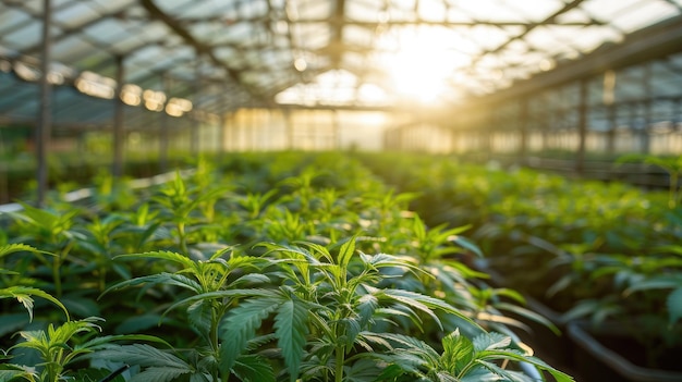 Premium cannabis plants in a greenhouse ready for harvest