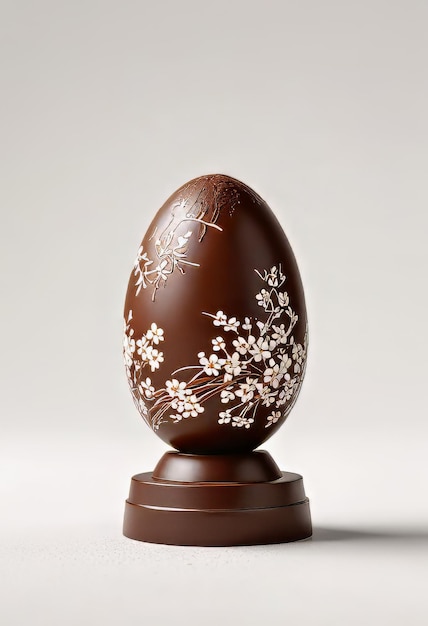 Premium chocolate egg on top of pedestal