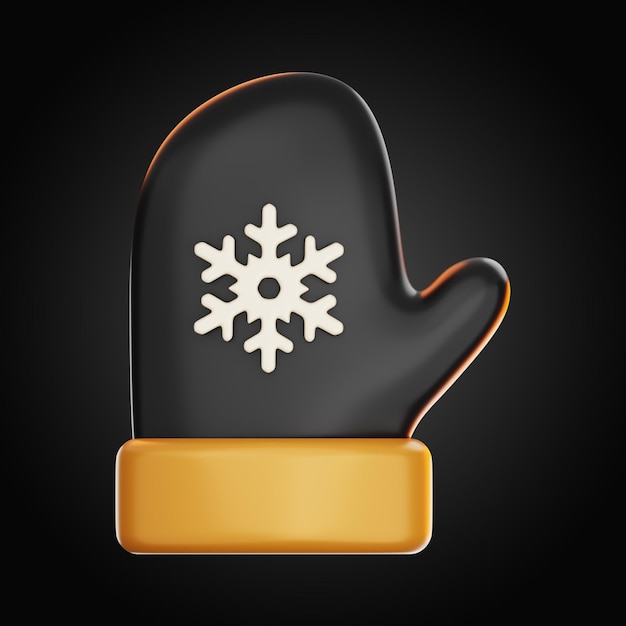 Premium christmas glove icon 3d rendering on isolated background