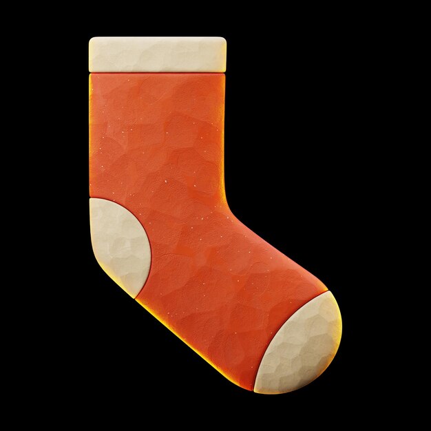 Premium Christmas sock icon 3d rendering on isolated background PNG