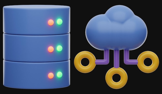 Premium Cloud Data Technology 3D Icon on isolated background