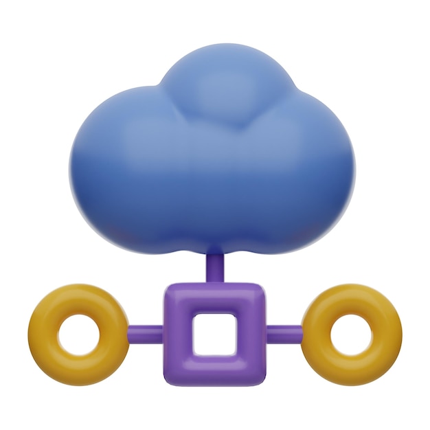 Foto premium cloud data technology 3d-pictogram op geïsoleerde achtergrond