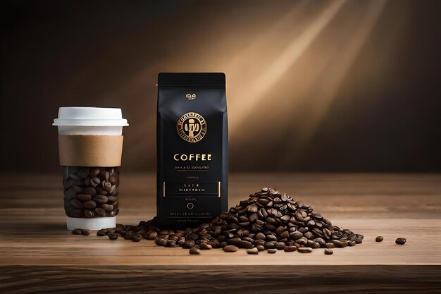 premium coffee branding black and gold packaging