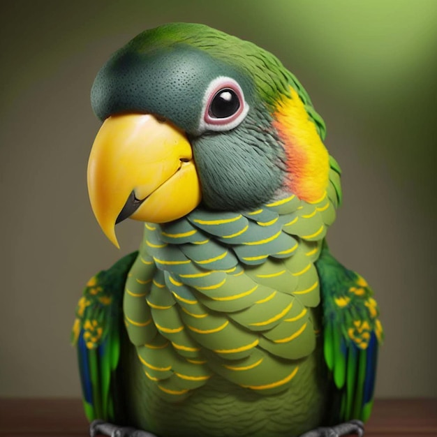 Premium colorful portrait beautiful parrot Ai generated art