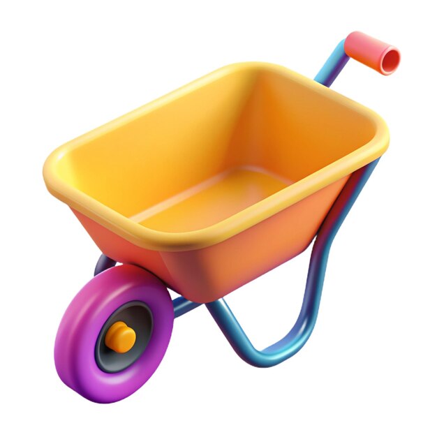 Photo premium construction wheelbarrow icon 3d rendering on isolated background