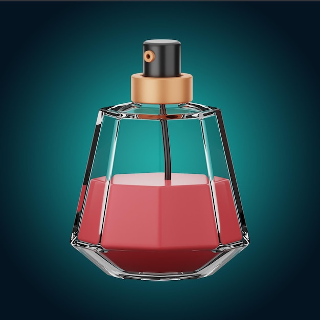 Premium Cosmetic and Beauty parfum pictogram 3D-rendering op geïsoleerde achtergrond