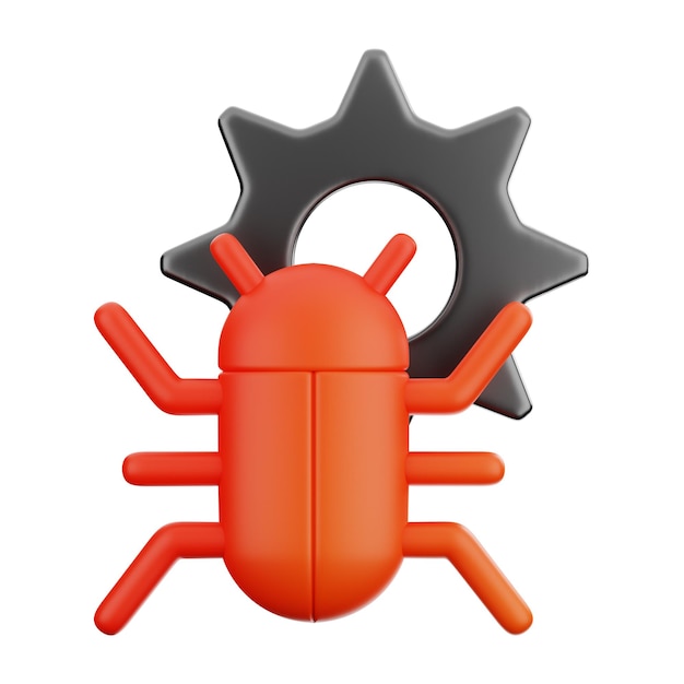premium cyber debug setting icon 3d rendering on isolated background