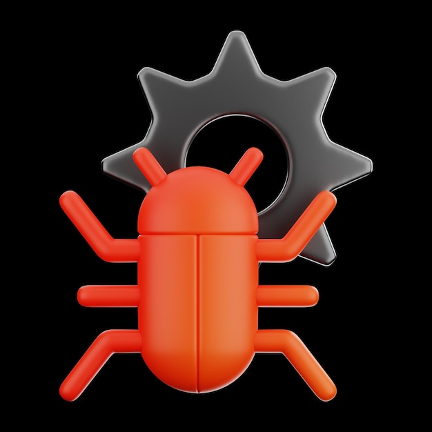 premium cyber debug setting icon 3d rendering on isolated background