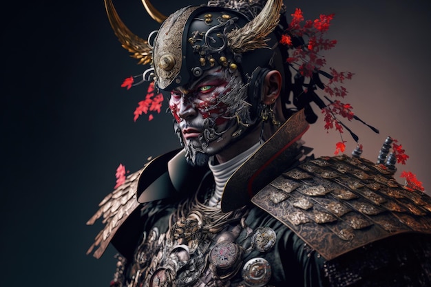 Premium cyborg samurai in Japanese fashion