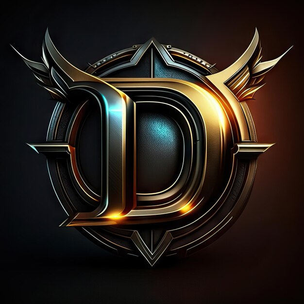 Photo premium d logo with gold accents generative ai