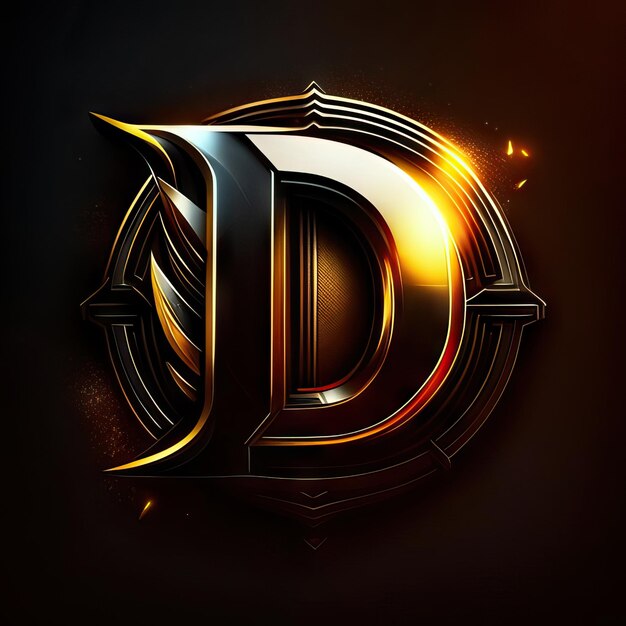 Photo premium d logo with gold accents generative ai