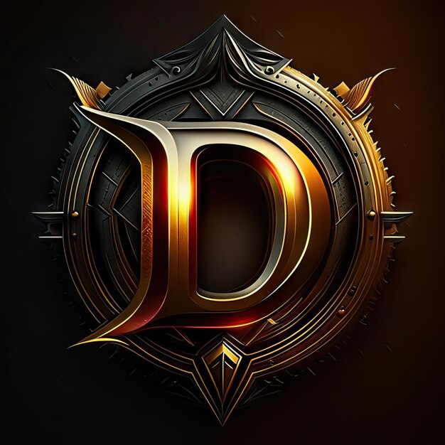 Photo premium d logo with gold accents generative ai