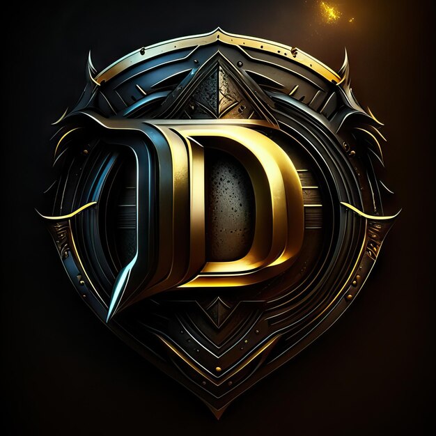 Photo premium d logo with gold accents generative ai