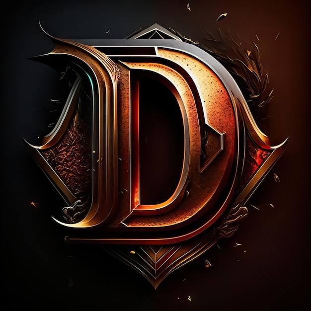 Photo premium d logo with gold accents generative ai