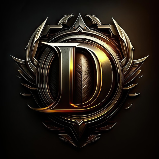 Photo premium d logo with gold accents generative ai