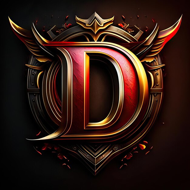 Photo premium d logo with gold accents generative ai