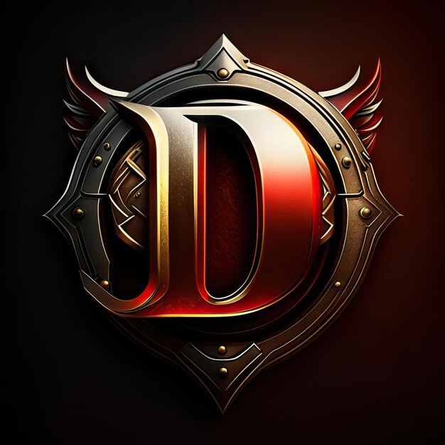 Логотип Premium D с золотыми акцентами Генеративный ИИ
