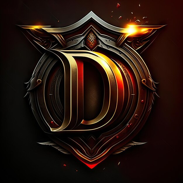 Premium D logo with gold accents Generative AI