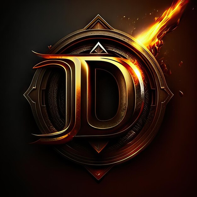 Premium D logo with gold accents Generative AI