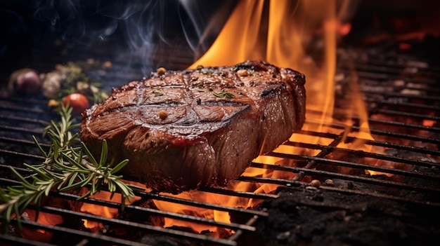 Foto premium eten heerlijke gegrilde steak