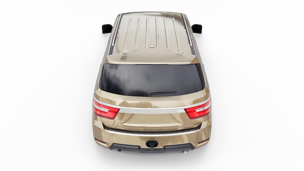 Premium familie SUV auto geïsoleerd op een witte achtergrond 3D-rendering