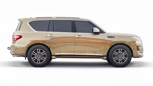 Premium familie SUV auto geïsoleerd op een witte achtergrond 3D-rendering