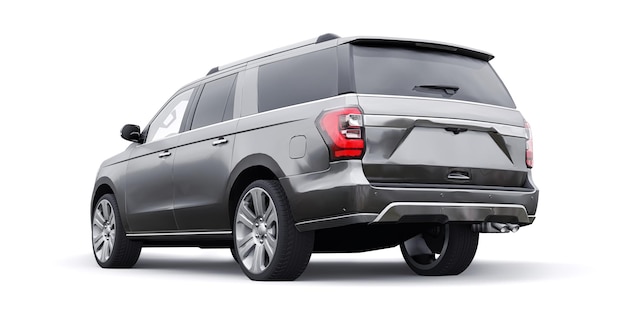 Premium Familie SUV geïsoleerd op een witte achtergrond 3D-rendering