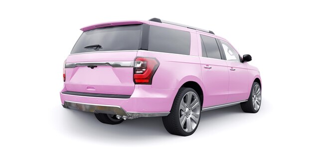 Premium Familie SUV geïsoleerd op een witte achtergrond 3D-rendering