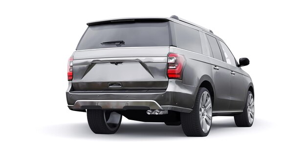 Premium Familie SUV geïsoleerd op een witte achtergrond 3D-rendering