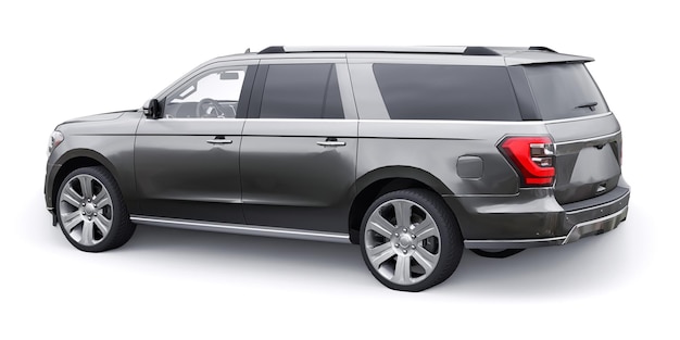 Premium Familie SUV geïsoleerd op een witte achtergrond 3D-rendering