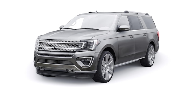 Premium Familie SUV geïsoleerd op een witte achtergrond 3D-rendering